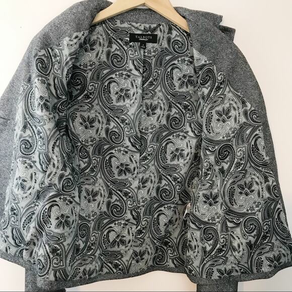 Talbots Equestrian Riding Tailored Black Tweed Blazer Jacket Wool Blend womens 4 - Picture 6 of 9